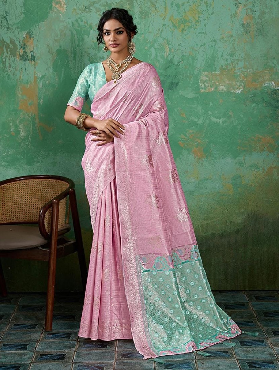 Blush Pink Banarasi Silk Saree